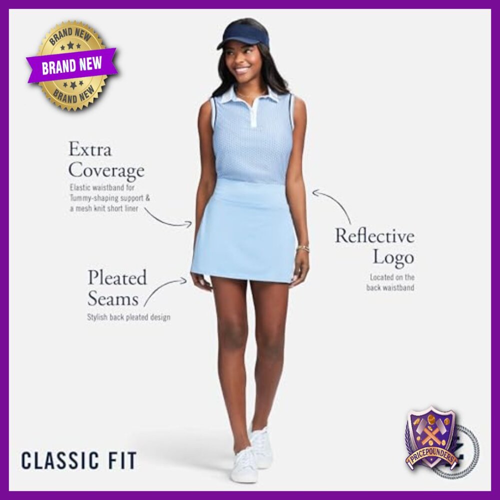 Performance Stretch Pleated Skort With Built-In S… - image 6
